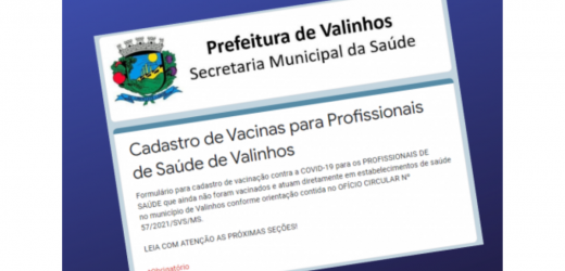 Valinhos abre cadastro para identificar demanda de profissionais da saúde